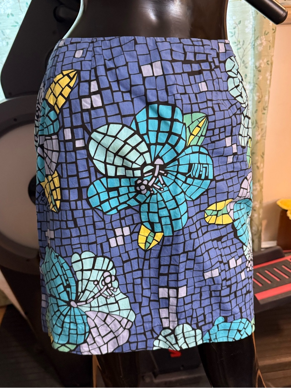 Lilly Pulitzer Blue Mosaic Floral Mini Skirt